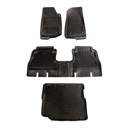 RUGGED RIDGE | 12988.05 | Floor Liner Kit, Front/Rear/Cargo; 18-18 Jeep Wrangler Unlimited Jlu