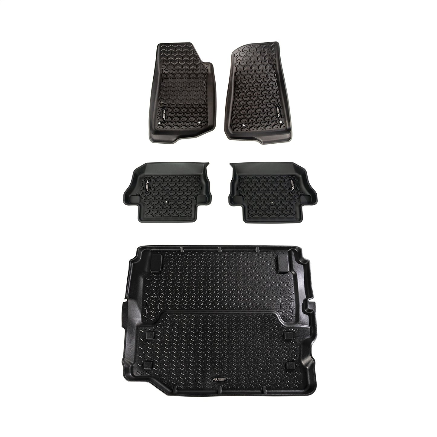 RUGGED RIDGE | 12988.07 | Floor Liner Kit, Blk, F/R/Full Cargo; 18-19 Jl 2Dr