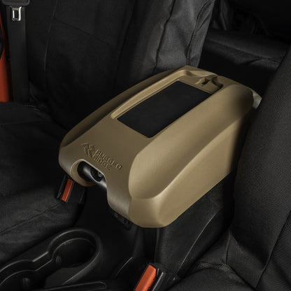 RUGGED RIDGE | 13107.63 | Console Cover W/Phone Holder, Tan; 11-18 Jeep Wrangler Jk