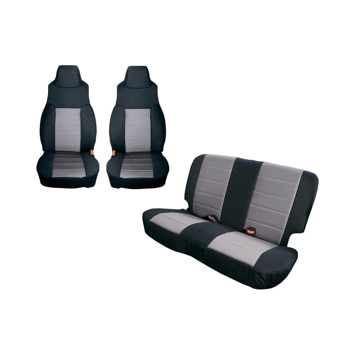 RUGGED RIDGE | 13291.09 | Seat Cover Kit, Black/Gray; 91-95 Jeep Wrangler Yj