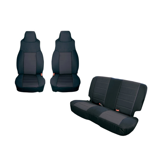 RUGGED RIDGE | 13292.01 | Seat Cover Kit, Black; 97-02 Jeep Wrangler Tj