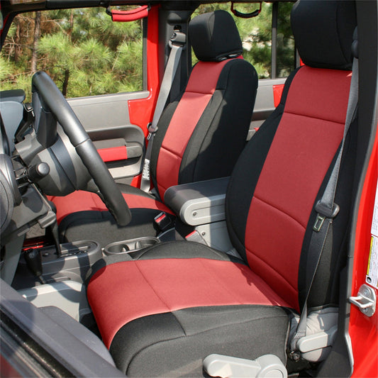 RUGGED RIDGE | 13294.53 | Seat Cover Kit, Black/Red; 07-10 Jeep Wrangler Jk, 2 Door