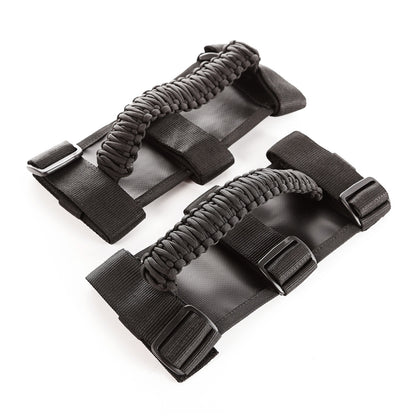 RUGGED RIDGE | 13505.3 | Grab Handle Kit, Paracord, Black/Black; 55-19  Jeep Cj/Wrangler/Gladiator