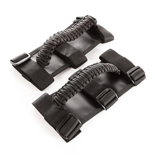 RUGGED RIDGE | 13505.3 | Grab Handle Kit, Paracord, Black/Black; 55-19  Jeep Cj/Wrangler/Gladiator