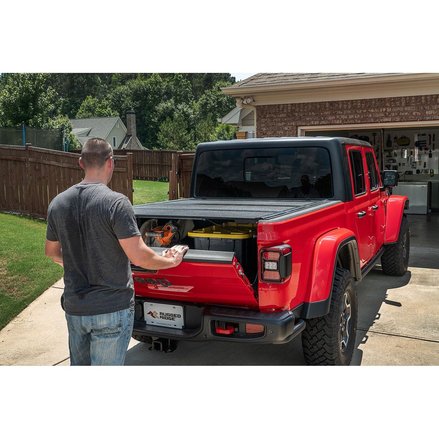 RUGGED RIDGE | 13550.24 | Armis Hard Folding With Line-X Bed Cover, 2020 Jeep Gladiator Jt