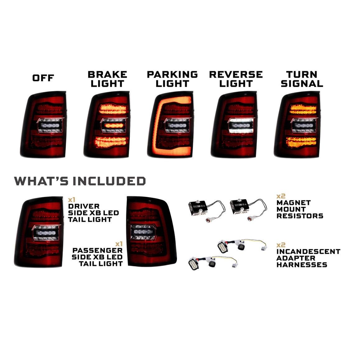 MORIMOTO |  XB LED Tail Lights: Ram HD (19+ / Red Lens / Set) | LF752