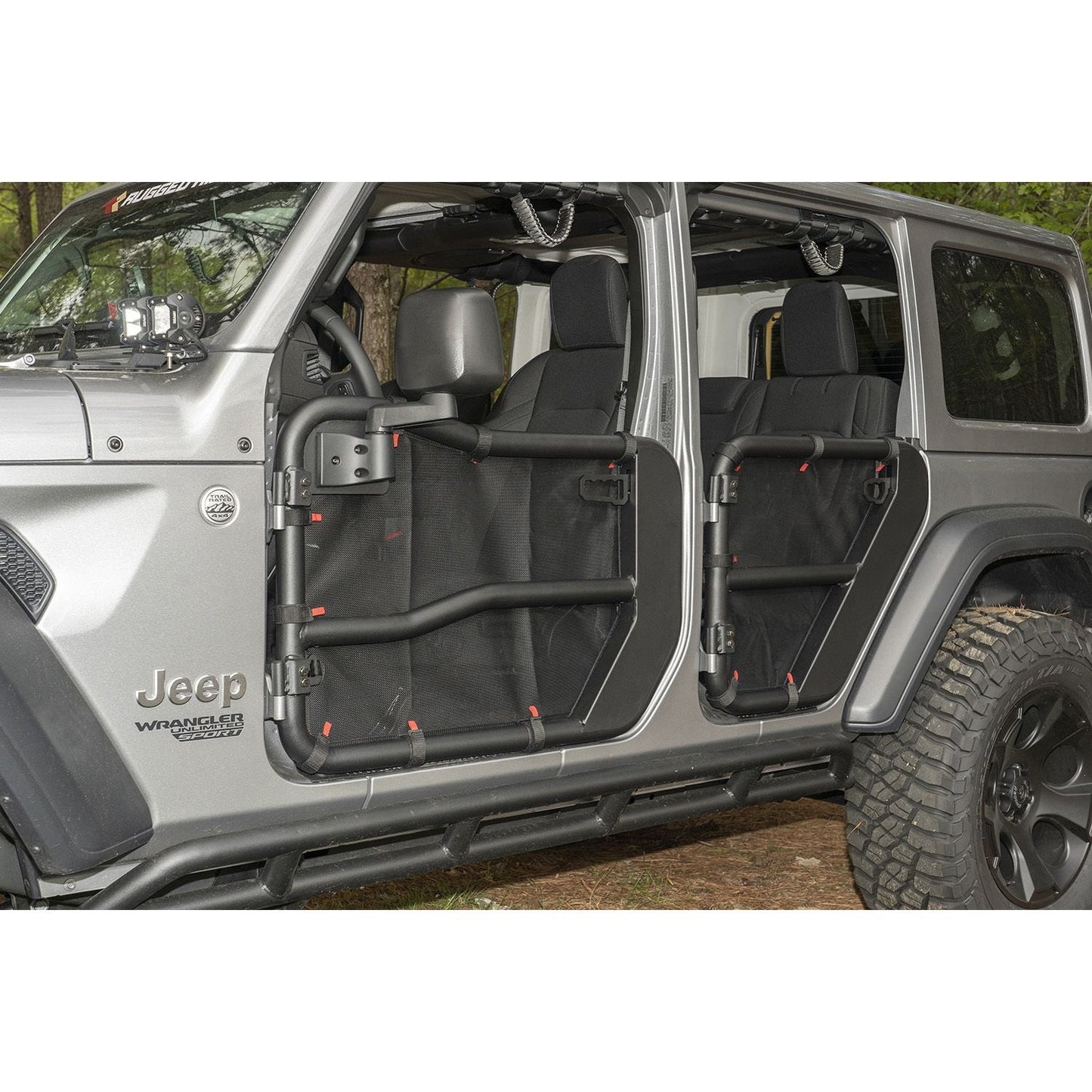 RUGGED RIDGE | 13579.54 | Fortis Tube Door Covers, Rear Pair, Black, 18-19 Jeep Wrangler Jlu