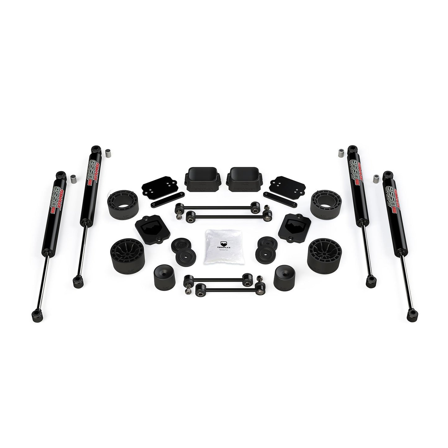 TeraFlex | 18-Up Wrangler JL 2 Door Sport/Sahara 2.5 Inch Performance Spacer Lift Kit & 9550 VSS Twin-Tube TeraFlex | 1365350