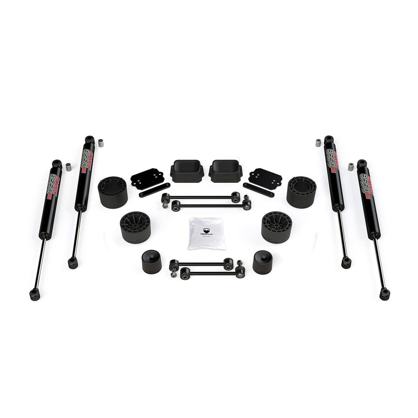 TeraFlex | 18-Up Wrangler JL 2 Door Rubicon 2.5 Inch Performance Spacer Lift Kit & 9550 VSS Twin-Tube Shocks TeraFlex | 1365360