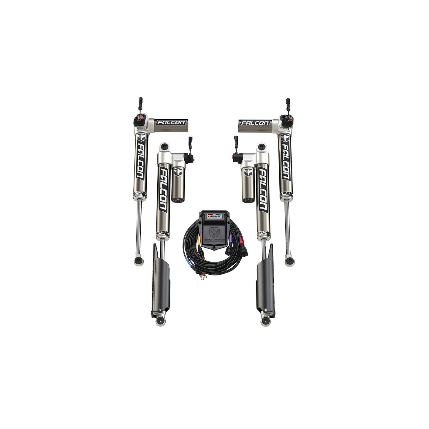 FALCON SHOCKS | 20-Up Jeep Gladiator JT No EcoDiesel SP2 3.5 e-Adjust Piggyback Shock Kit 2-3.0 Inch Lift Falcon Shocks | 14-03-35-400-150