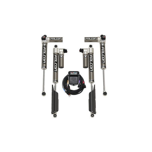 FALCON SHOCKS | 20-Up Jeep Gladiator JT Mojave No EcoDiesel SP2 3.5 e-Adjust Piggyback Shock Kit 3.5-4.5 Inch Lift Long-Travel Falcon Shocks | 14-03-35-400-200