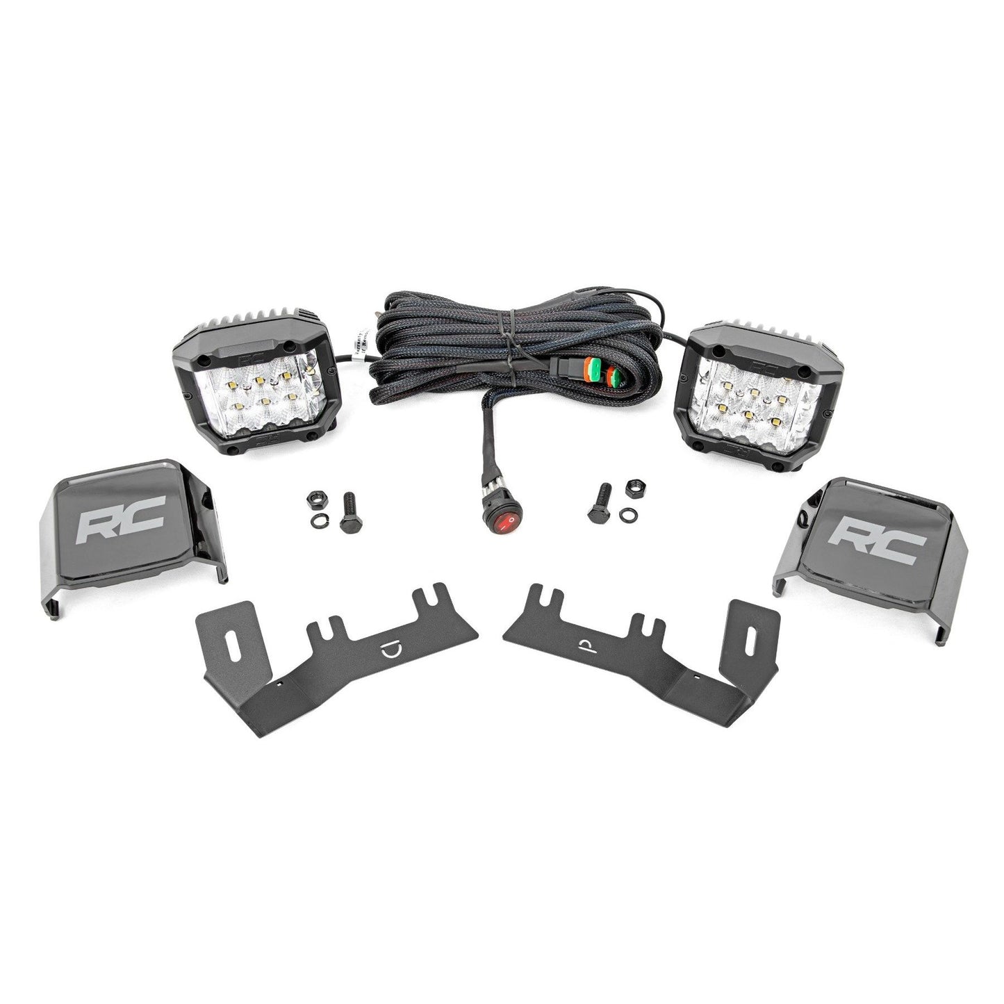 ROUGH COUNTRY LED Ditch Light Kit | 3in OSRAM Pair | Wide | Chevy/GMC 1500 (14-18 & Classic) | 71056