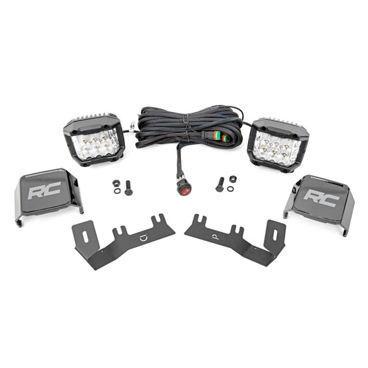 ROUGH COUNTRY LED Ditch Light Kit | 3in OSRAM Pair | Wide | Chevy/GMC 1500 (14-18 & Classic) | 71056