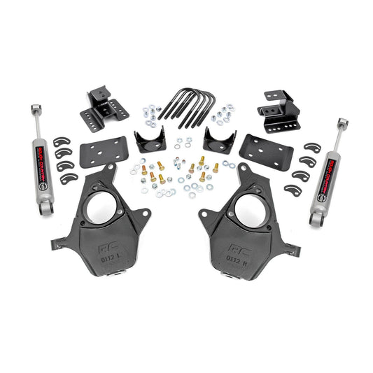 ROUGH COUNTRY 2 Inch Lowering Kit | 4 Inch Rear Lowering | Alum/Stamped Knuckle | Chevy/GMC 1500 (14-18) | 71630