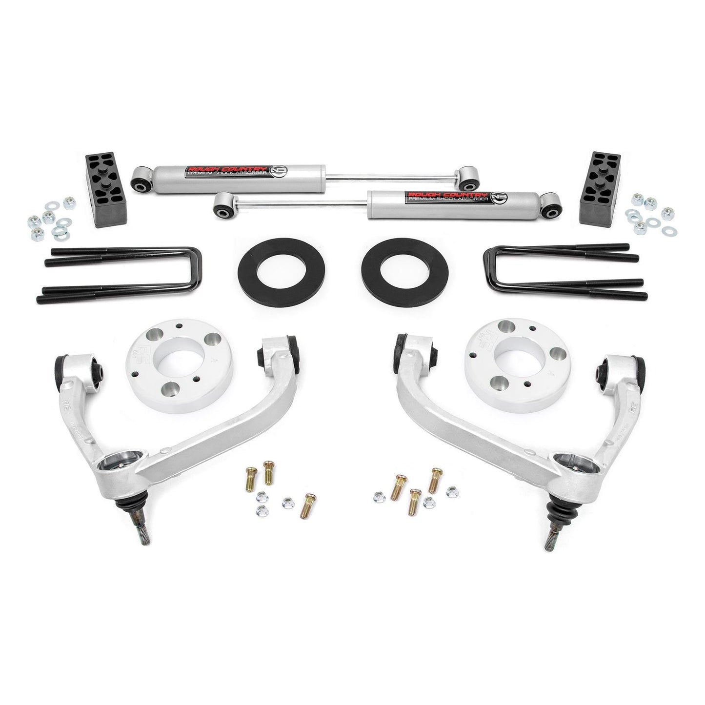 Rough Country Strut Spacers w/N3 Rear Shocks 3 Inch Lift Kit I 51014
