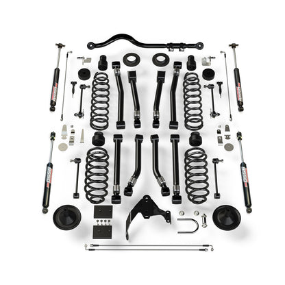 TeraFlex | 07-18 Wrangler JK 2 Door 4 Inch Suspension System w/ 8 Alpine Short Control Arms & 9550 VSS Twin-Tube TeraFlex | 1451403