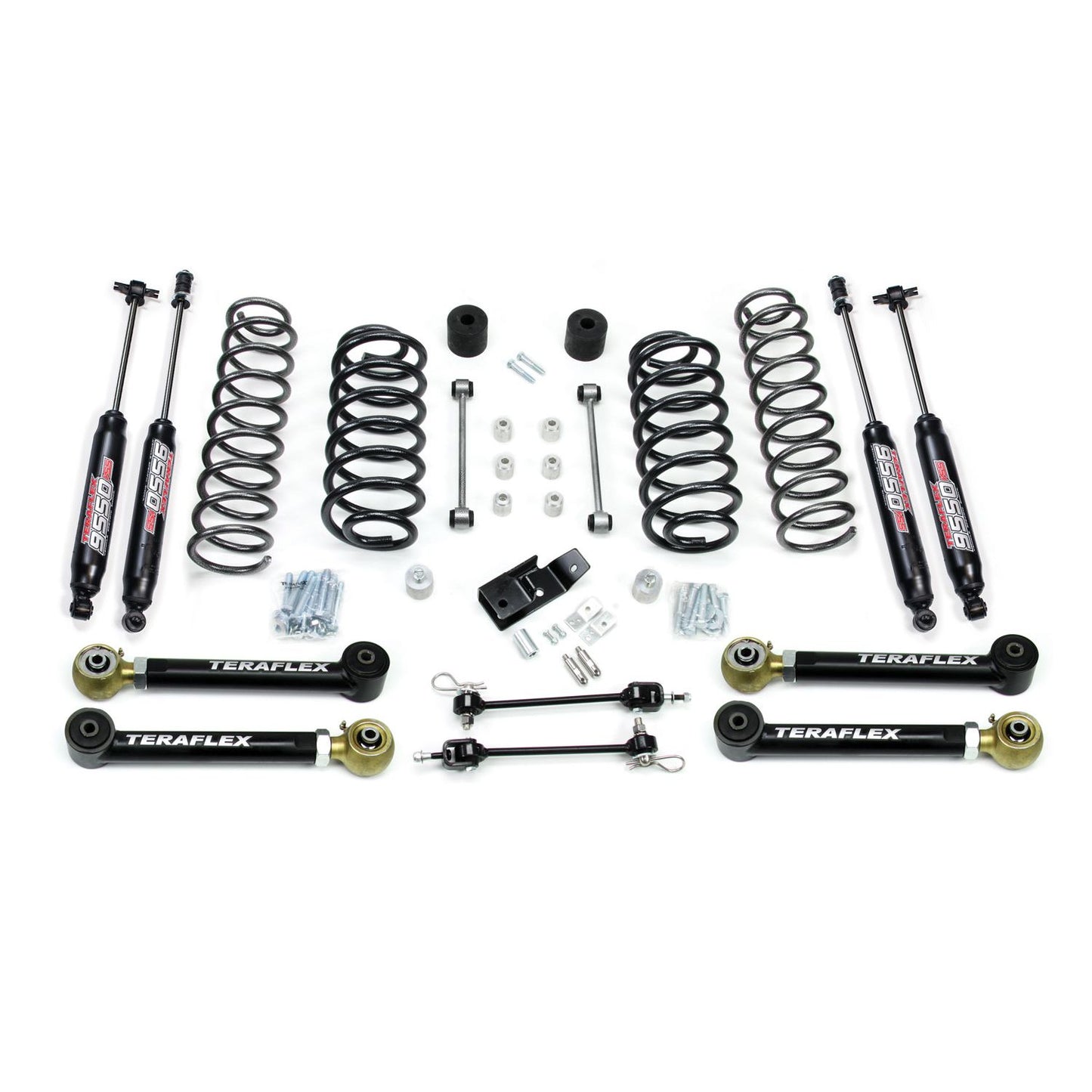TeraFlex | 97-06 Jeep Wrangler TJ 3 Inch Suspension System w/ 4 Short Control Arms & 9550 VSS Twin-Tube TeraFlex | 1456332