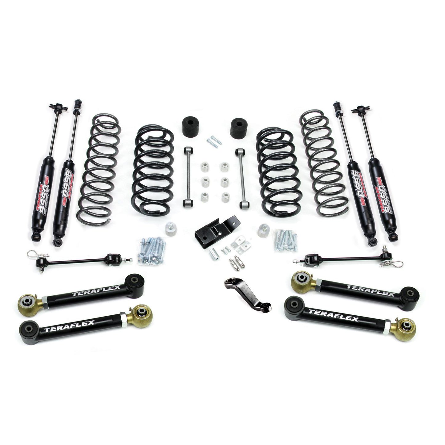 TeraFlex | 97-06 Jeep Wrangler TJ 4 Inch Suspension System w/ 4 Short Control Arms & 9550 VSS Twin-Tube Shocks TeraFlex | 1456432