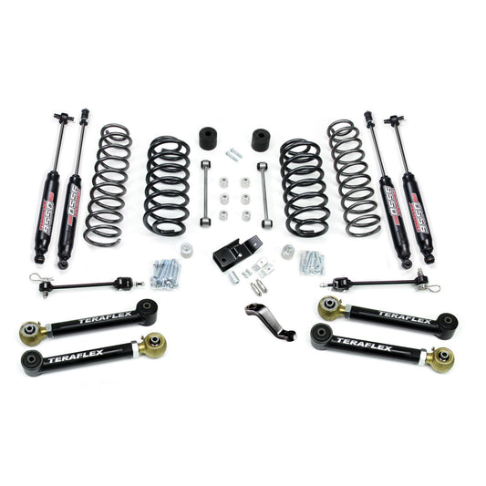 TeraFlex | 97-06 Jeep Wrangler TJ 4 Inch Suspension System w/ 4 Short Control Arms & 9550 VSS Twin-Tube Shocks TeraFlex | 1456432