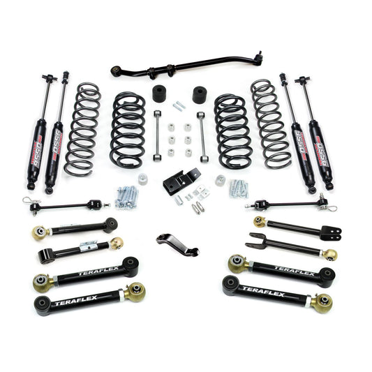 TeraFlex | 97-06 Jeep Wrangler TJ 4 Inch Suspension System w/ 8 Short Control Arms & 9550 VSS Twin-Tube Shocks TeraFlex | 1456452