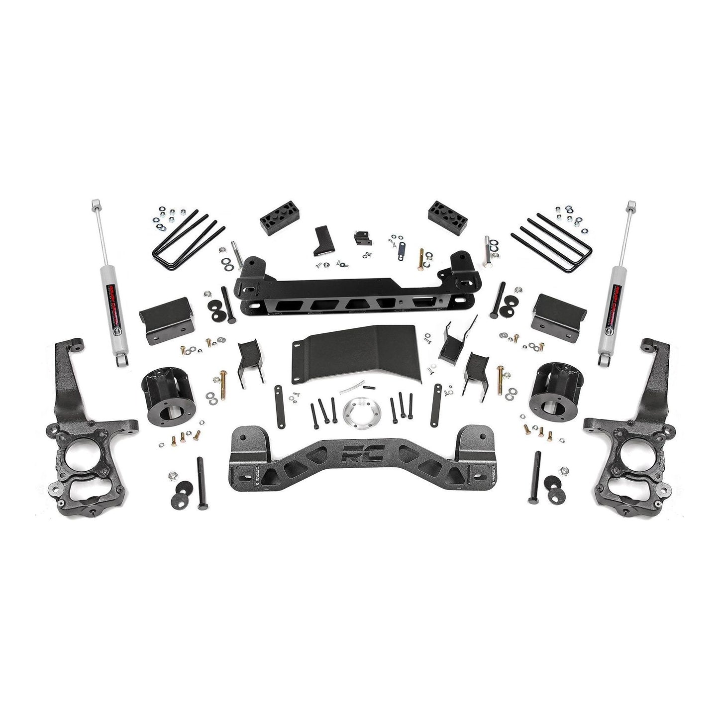 Rough Country Strut Spacers w/N3 Rear Shocks 4 Inch Lift Kit I 55530