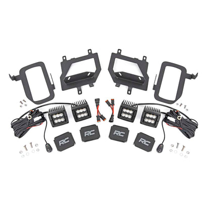 ROUGH COUNTRY LED Light Kit | Fog Mount | Dual 2" Black Pairs | Spot/Flood | Ford F-150 (15-17) | 70865