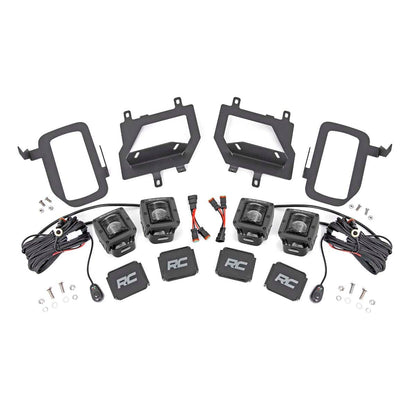 ROUGH COUNTRY LED Light Kit | Fog Mount | Dual 2" Black Pairs | SAE | Ford F-150 (15-17) | 70831