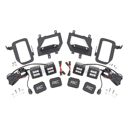 ROUGH COUNTRY LED Light Kit | Fog Mount | Dual 2" Black Pairs | Spot | Ford F-150 (15-17) | 70832