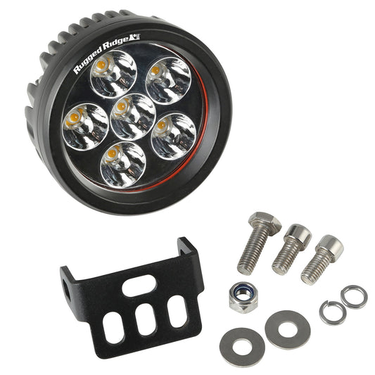 RUGGED RIDGE | 15209.01 | 3.5In Round 18 Watt Led Light Black Aluminum Driving Beam Pattern 1040 Lumens