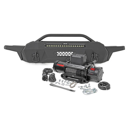 Rough Country Black Series w/ White DRL Front Bumper I 10729
