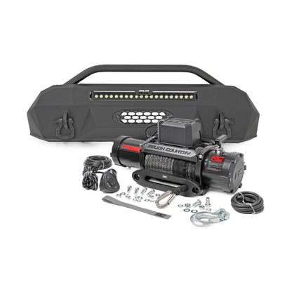 Rough Country Black Series w/ White DRL Front Bumper I 10727