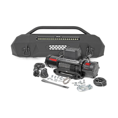 Rough Country Black Series w/ White DRL Front Bumper I 10726
