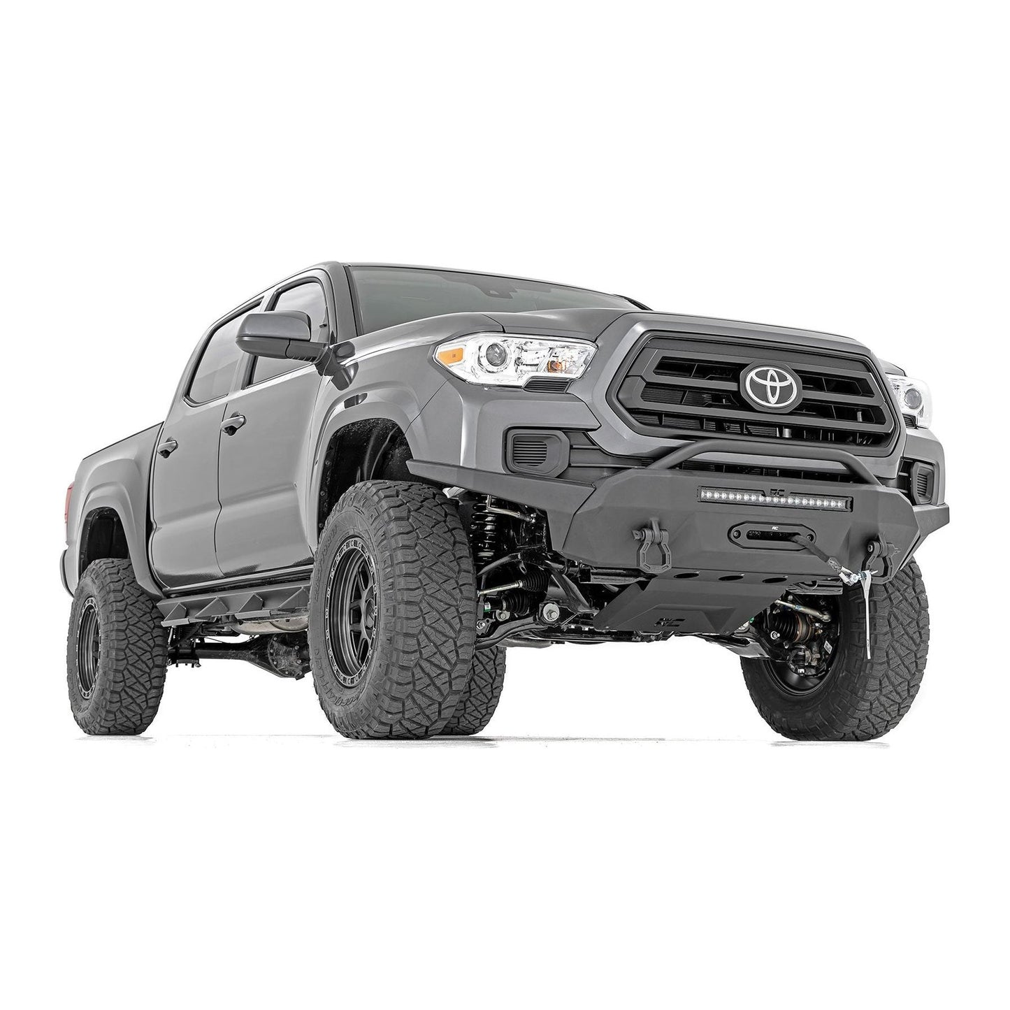 Rough Country Black Series w/ White DRL Front Bumper I 10725