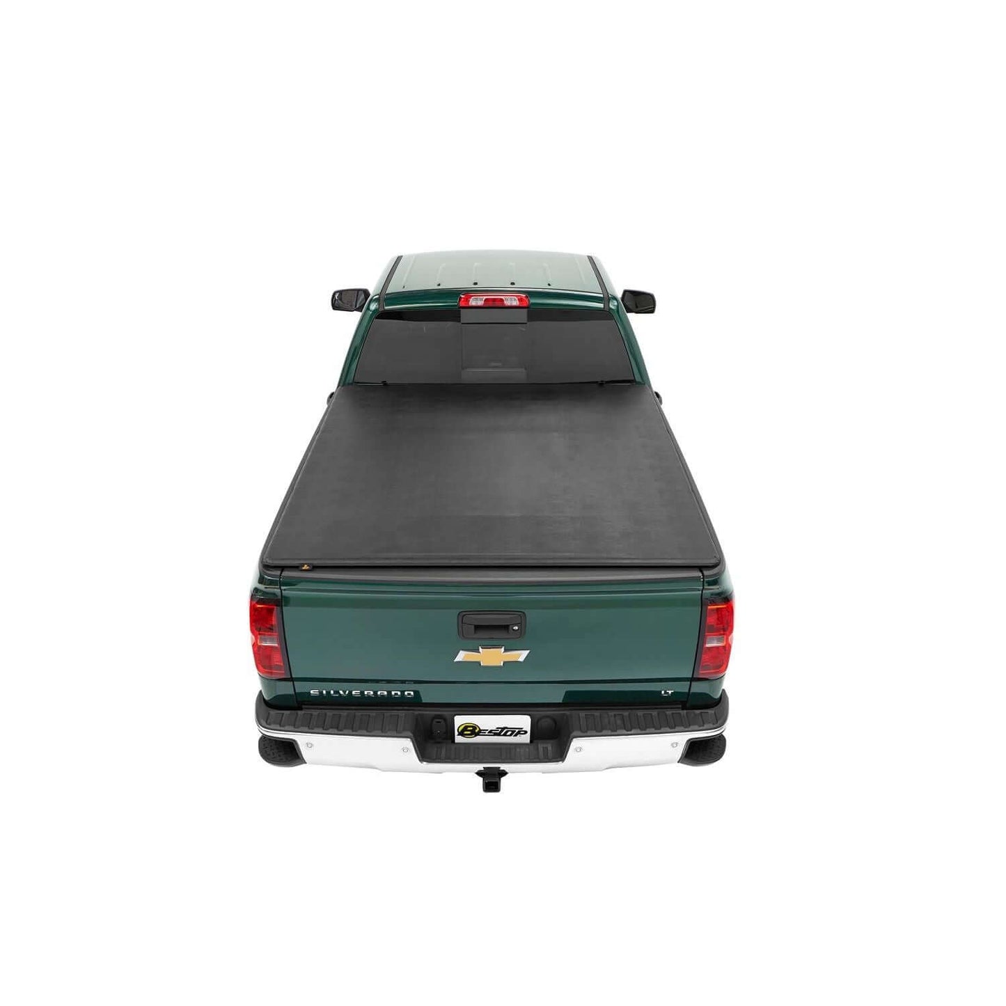 BESTOP | EZ-Fold Soft Tri-Fold Tonneau Cover EZ-Fold For Chevy/GMC 2004-2012 Colorado/Canyon 5.0 Foot Black Tailgate Spoiler Not Included Bestop | 16151-01 on green Chevy truck.