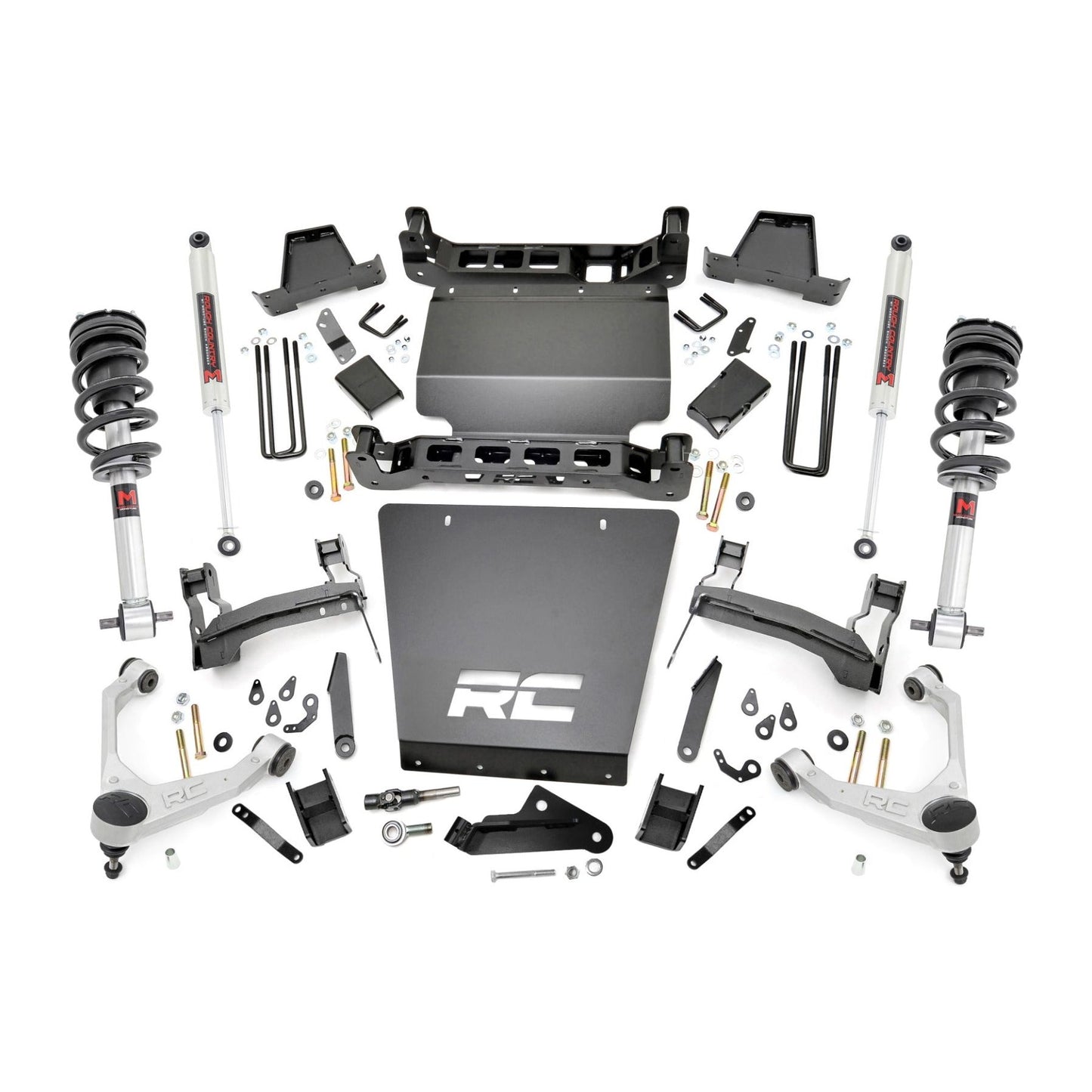 Rough Country M1 Struts w/M1 Rear Shocks 7 Inch Stamped Steel LCA Lift Kit I 11640