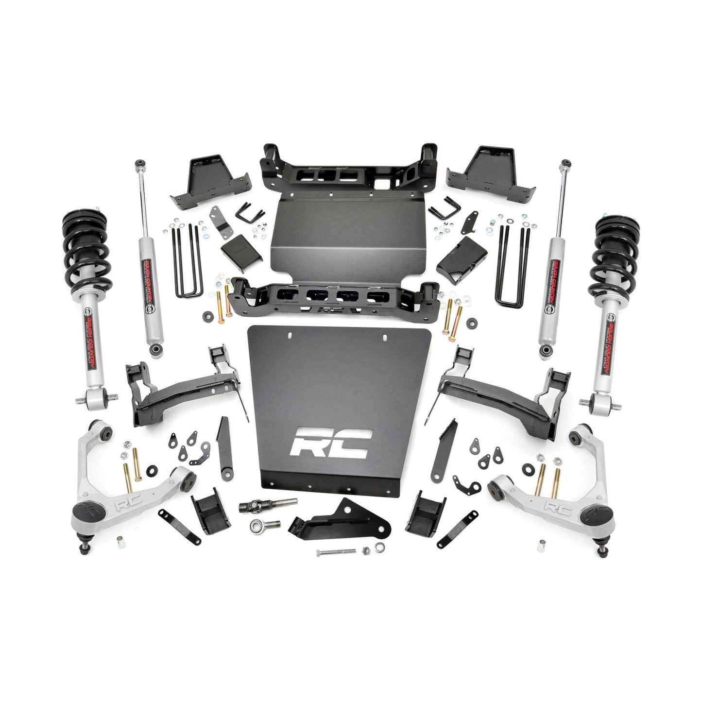 Rough Country N3 Struts w/N3 Rear Shocks 7 Inch Stamped Steel LCA Lift Kit I 11633