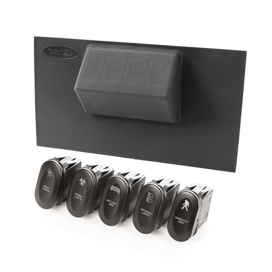 RUGGED RIDGE | 17235.72 | Etched Lower 4 Switch Panel Kit, 07-10 Jk