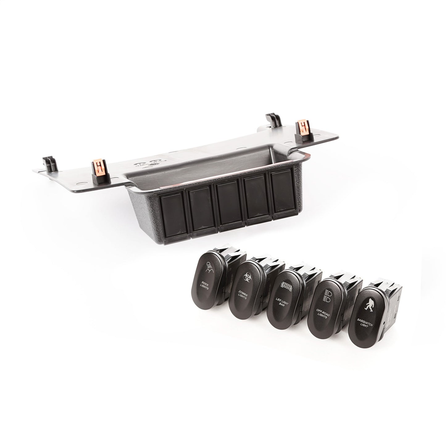 RUGGED RIDGE | 17235.73 | Etched Lower 5 Switch Panel Kit, 11-18 Jk