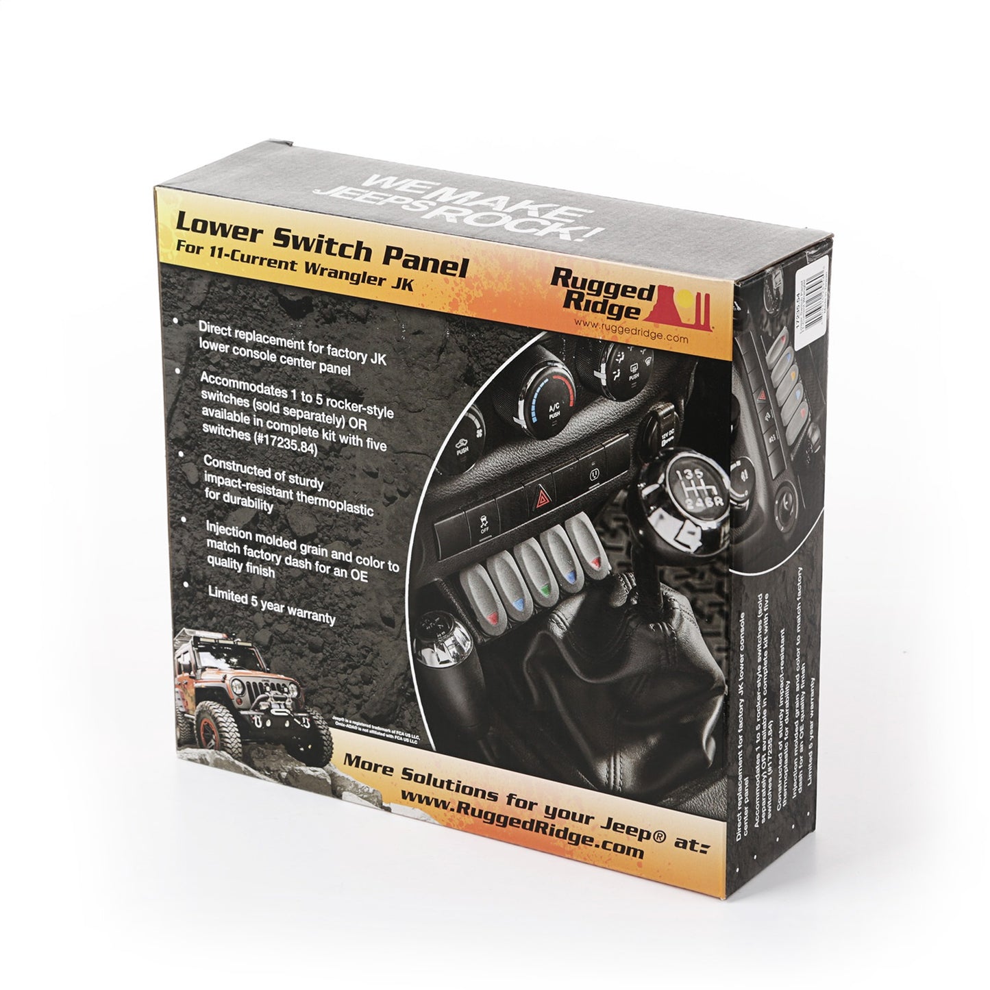 RUGGED RIDGE | 17235.84 | Lower Switch Panel Kit, 11-18 Jeep Wrangler Jk/Jku