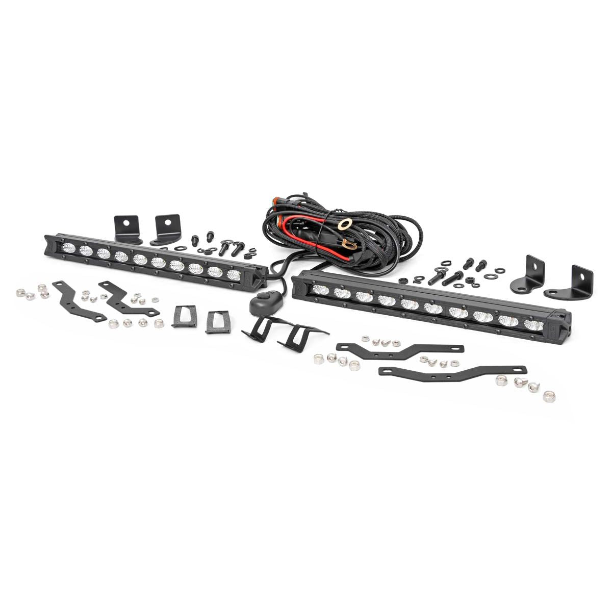 ROUGH COUNTRY LED Light Kit | Grille Mount | 10" Black Slimline Pair | Ford F-150 (18-20) | 70808