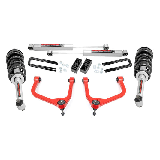 ROUGH COUNTRY 3.5 Inch Lift Kit | N3 Struts | GMC Sierra 1500 2WD/4WD (2019-2025 & Classic) | 22631RED
