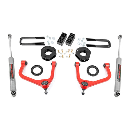 Rough Country Strut Spacers w/N3 Rear Shocks 3.5 Inch Lift Kit I 29531RED