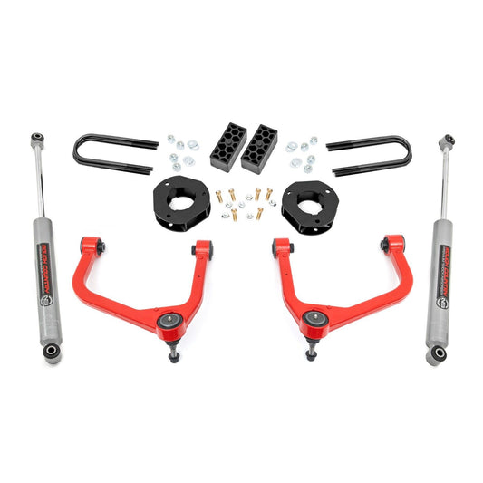 ROUGH COUNTRY 3.5 Inch Lift Kit | Rear Mono Leaf | Chevy Silverado 1500 2WD/4WD (2025-2026) | 28230RED_A