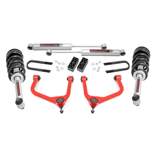 ROUGH COUNTRY 3.5 Inch Lift Kit | N3 Struts | Rear Mono Leaf | Chevy Silverado 1500 (25-26) | 28231RED_A
