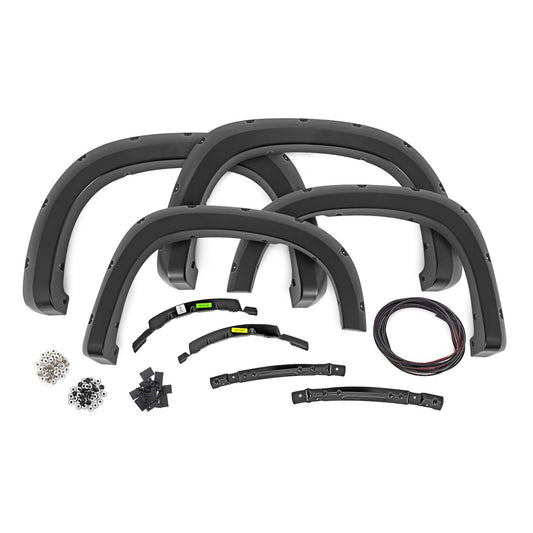 ROUGH COUNTRY Pocket Fender Flares | GBA Black | Chevy Silverado 1500 2WD/4WD (2022-2026) | F-C12211-GBA