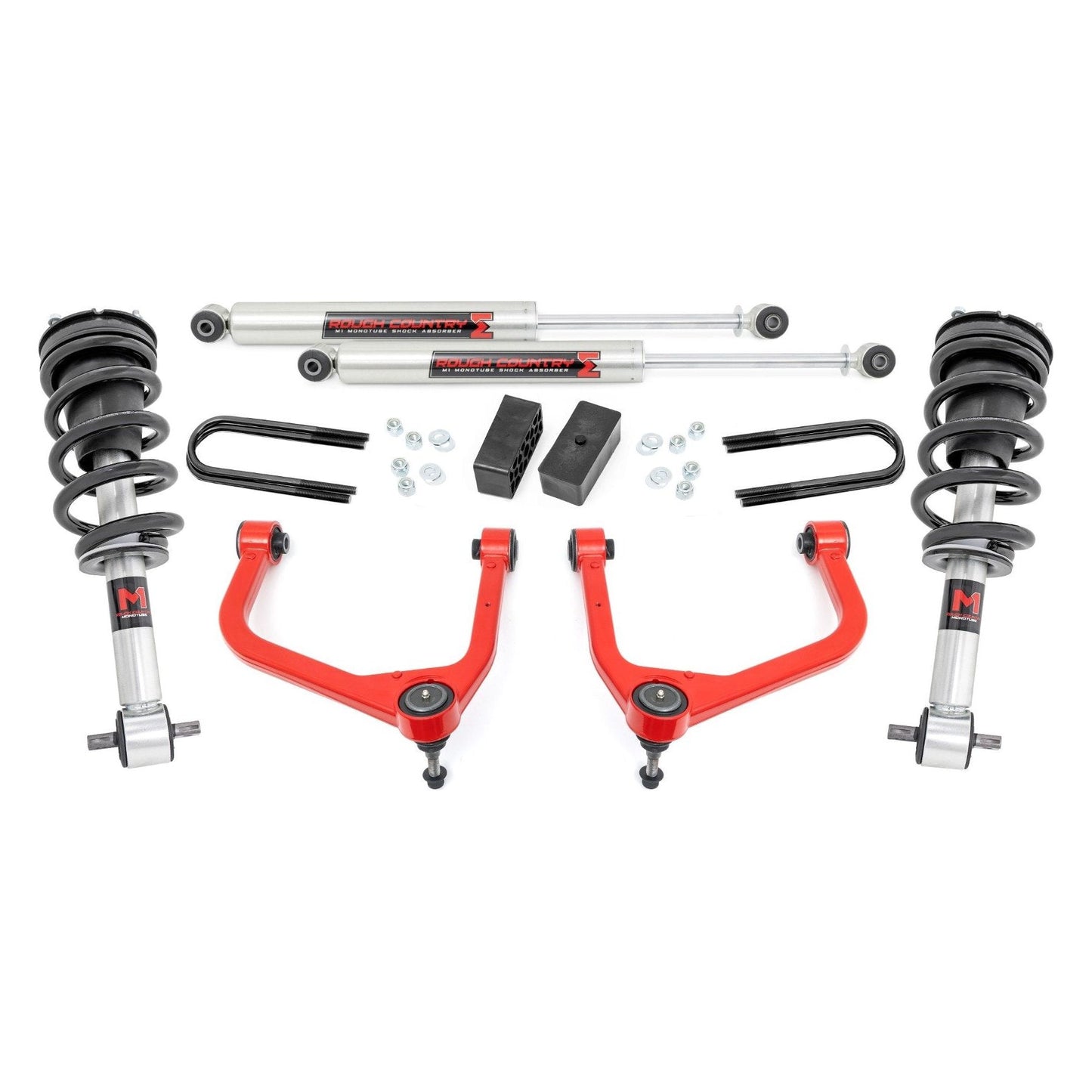 Rough Country M1 Struts w/M1 Rear Shocks 3.5 Inch Lift Kit I 28840RED