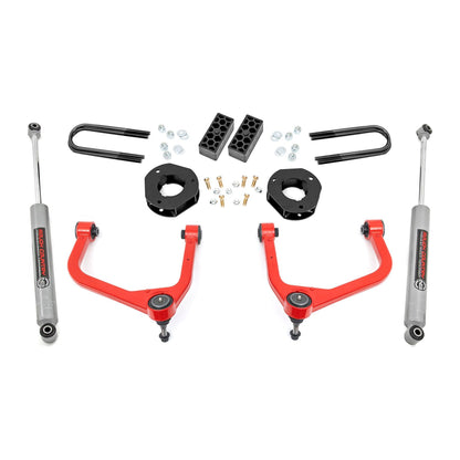 Rough Country Strut Spacers w/N3 Rear Shocks 3.5 Inch Lift Kit I 28230RED