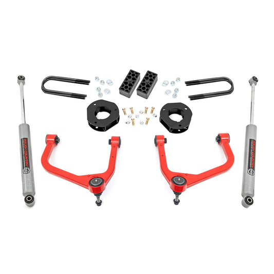 ROUGH COUNTRY 3.5 Inch Lift Kit | Rear Mono Leaf | Chevy Silverado 1500 2WD/4WD (2022-2024) | 28230RED