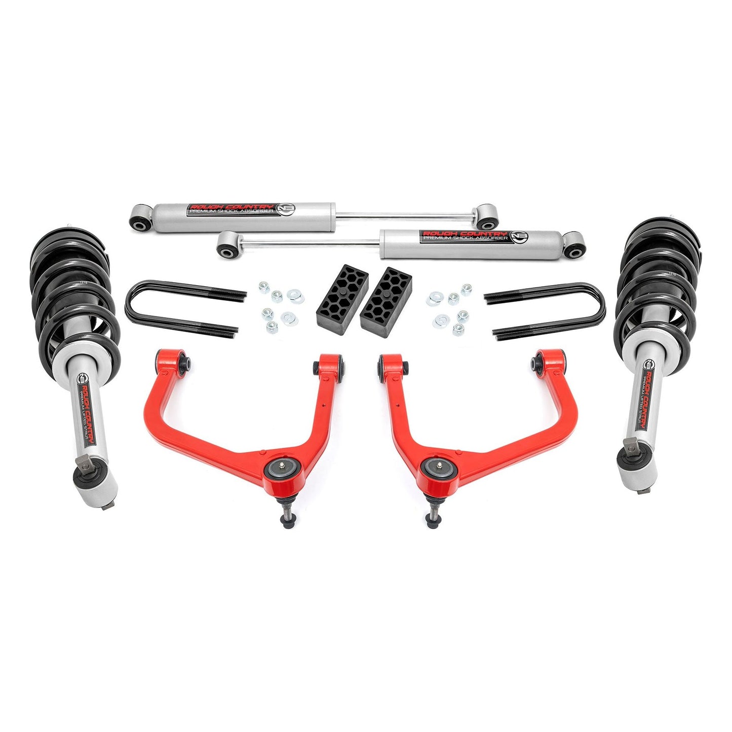 Rough Country N3 Struts w/N3 Rear Shocks 3.5 Inch Lift Kit I 28231RED