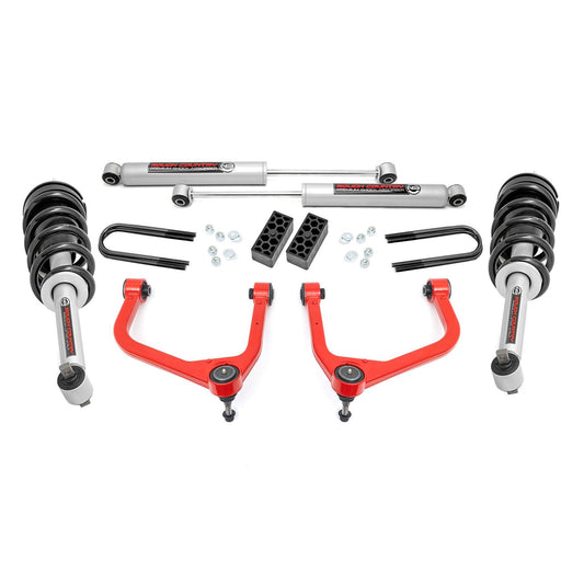 ROUGH COUNTRY 3.5 Inch Lift Kit | N3 Struts | Rear Mono Leaf | Chevy Silverado 1500 (22-24) | 28231RED